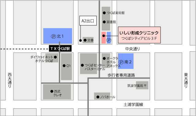 いしい形成クリニック アクセスマップ